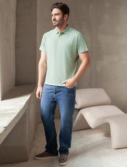 Футболка-поло из фактурного трикотажа - Vilatte фото 6