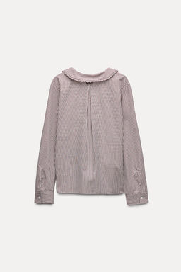 GINGHAM CHECK SHIRT WITH PETER PAN COLLAR - Zara фото 3