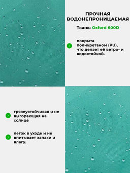 Матрас для шезлонга, лежака 60х190 сегментный SZO, Oxford 600D, поролон, пенополиуретан, непромокаемый Bio-Line  фото 14