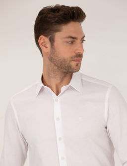 Beyaz Slim Fit Uzun Kollu G_mlek