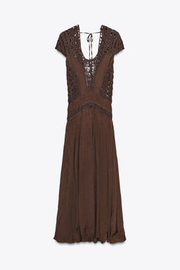 ZW COLLECTION COMBINED CROCHET DRESS - Zara фото 7