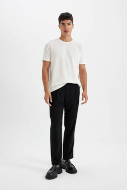 Regular Fit Bisiklet Yaka K?sa Kollu Krink?l Tisort - Defacto фото 4