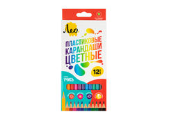 Лео Учись Карандаши цветные пластиковые LNPCP-12 заточенный 12 цв