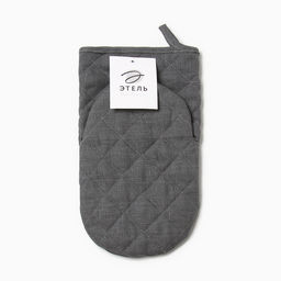 Варежка-прихватка Этель ECO grey, 15х28 см, 100% лён, 245 г/м2  фото 5
