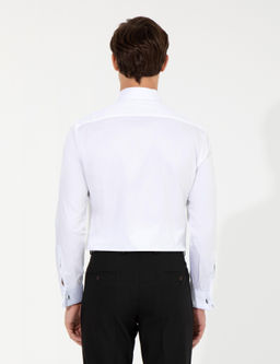Beyaz Slim Fit Uzun Kollu Klasik G_mlek