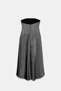 VESTIDO SATINADO ASIM?TRICO ZW COLLECTION / Gris oscuro - Zara фото 4