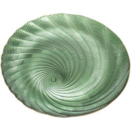 Тарелка стеклянная "Фьюжн" 32см изумрудный перламутр