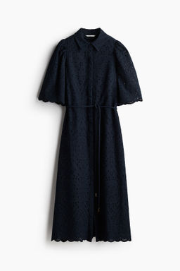 Vestido camisero con bordado ingl?s