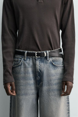 CINTUR?N PIEL PUNTERA / Negro