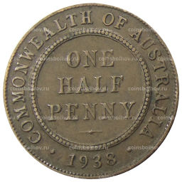 1/2 пенни 1938 года Австралия