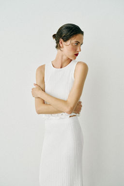 TOP PUNTO DOBLE CAPA / Blanco