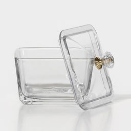 Менажница «Голд», 19.5×19.5 см, на бамбуковой подставке, с крышками, стекло, прозрачная