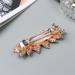 Цена за 2 шт. Заколка - автомат для волос «Айрис», бабочка, 9 см, золото