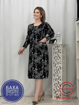 платье женское батал с рисунком - Bruno фото 3