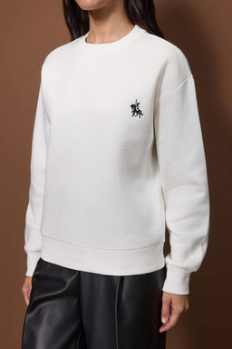 Ekru Kal?n Ici Polarl? Regular/Normal Kal?p Nak?sl? Orme Sweatshirt TWOAW26SW00253 - Trendyolmilla фото 3