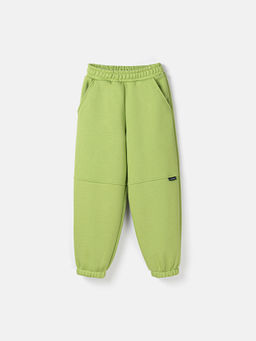 Джоггеры оверсайз Лайм с карманами утепленные 7+