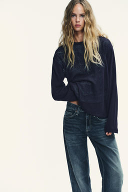 TRF LOW-RISE WIDE-LEG JEANS - Zara фото 6