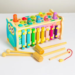 Логический центр 4 в 1 «Рыбалка, стучалка, металлофон, крутилка» 12.5×12.5×24.5 см