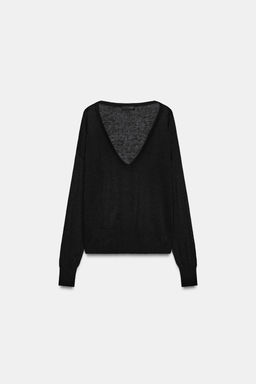 JERSEY PUNTO FINO ESCOTE PICO / Negro