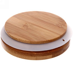 Банка для продуктов стеклянная 500мл "Хай-Тек" с бамбуковой крышкой 10*9,5см