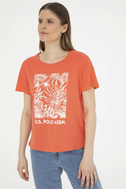 Женская футболка с круглым вырезом и цветком граната Неожиданная скидка в корзине - U.s. polo assn фото 3
