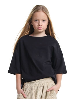 Универсальная базовая футболка оверсайз 22-1892 черный