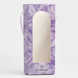 Цена за 5 шт. Пакет-переноска для цветов с пластиковым окном, Flowers, сиреневая, 30 х 12 х 8 см - Дарите счастье фото 2