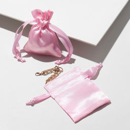 Цена за 50 шт. Мешочек подарочный атласный, 7x9см, цвет розовый