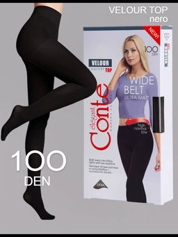 Колготки теплые CONTE Матовые колготки VELOUR TOP 100 Lycra® nero
