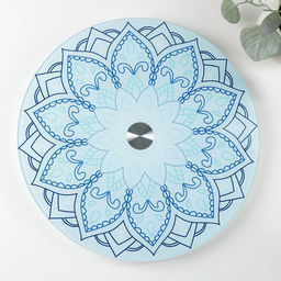 Подставка стеклянная для торта вращающаяся Magistro «Восток», d=32 см, цвет синий