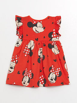 Bisiklet Yaka Kolsuz Minnie Mouse Bask?l? K?z Bebek Elbise 2li - Waikiki фото 3