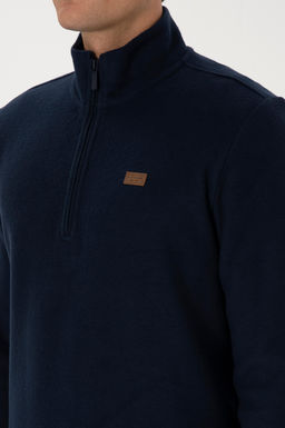 Erkek Regular Fit Yar_m Fermuarl_ Lacivert Basic Sweatshirt - U.s. polo assn фото 7