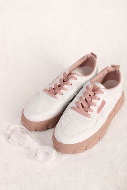 Кроссовки белые с бежевой подошвой