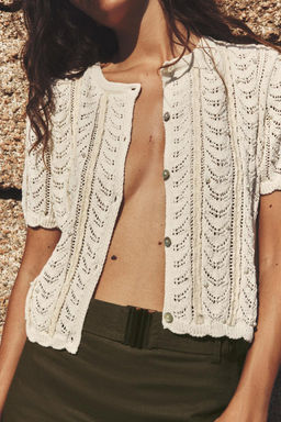 KNIT ROMANTIC TOP WITH LACE AND FAUX PEARLS - Zara фото 3