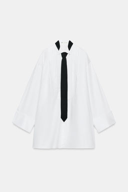 OVERSIZE SHIRT WITH TIE ZW COLLECTION LIMITED EDITION - Zara фото 15
