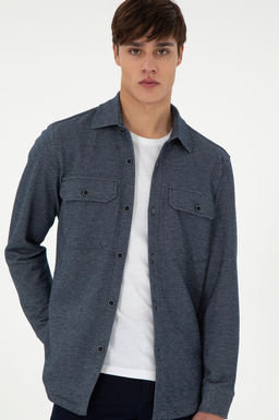 Мужская темно-синяя трикотажная рубашка Неожиданная скидка в корзине - U.s. polo assn фото 3