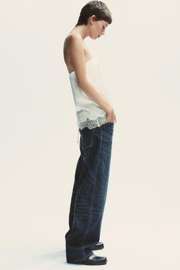 SATIN BANDEAU TOP WITH LACE - Zara фото 4