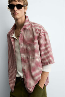 RELAXED FIT CHECK SHIRT - Zara фото 5