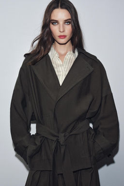 ZW COLLECTION FLOWING BELTED JACKET - Zara фото 2