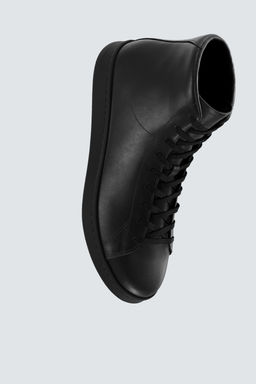 LEATHER HIGH-TOP TRAINERS