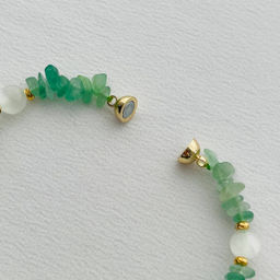 Браслет из Авантюрина и Селенита 17 см