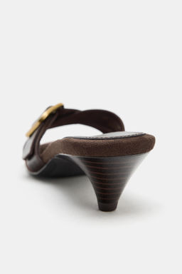 SANDALIA PIEL HEBILLA / Marr?n - Zara фото 5