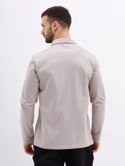 Джемпер мужской с воротником поло GREG G155-TD1246-LT0414-2 (бежевый)  фото 2