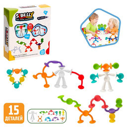 Мягкий конструктор детский Забавные присоски, 15 деталей - Simaland фото 2