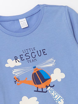 Bisiklet Yaka Bask?l? Uzun Kollu Erkek Bebek Ti??rt - Waikiki фото 2