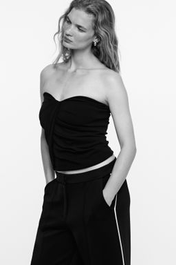 Top interlock drapeado con escote bandeau - H&m фото 2