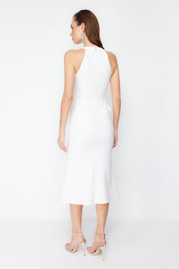 TRENDYOLMILLA Siyah Astarl? Volanl? Dokuma S?k Abiye Elbise TPRAW19BB0144 фото 21