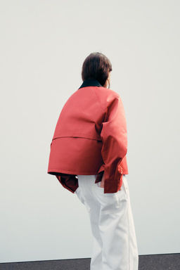 WAXED JACKET WITH CONTRAST COLLAR - Zara фото 4