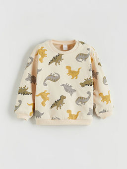 Dinozor Bask?l? Erkek Bebek Sweatshirt ve E?ofman Alt