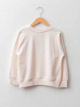 Bisiklet Yaka Bask?l? Uzun Kollu K?z ?ocuk Sweatshirt - Waikiki фото 2